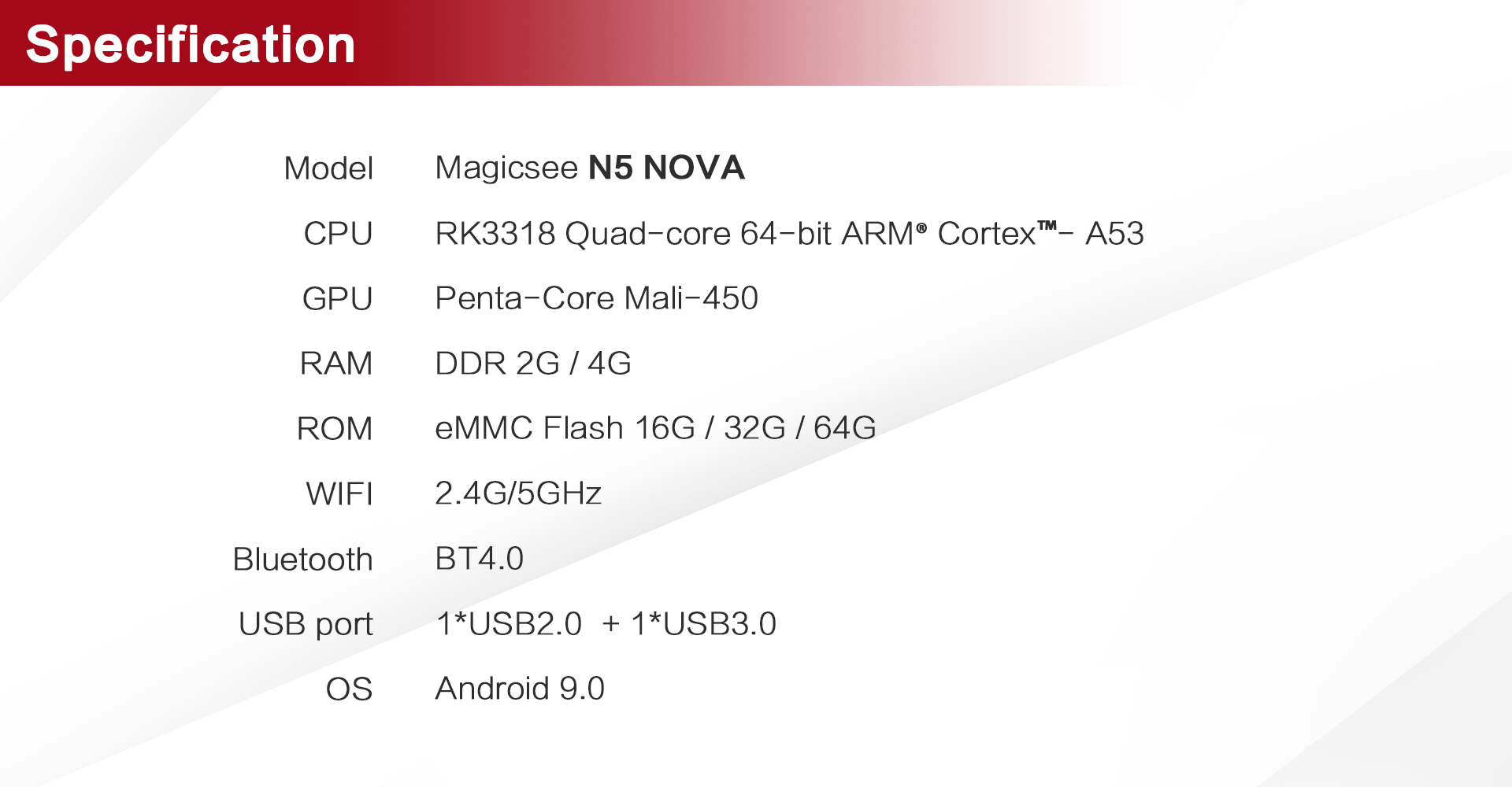 N5 NOVA RK3318 Android 9.0 smart tv box